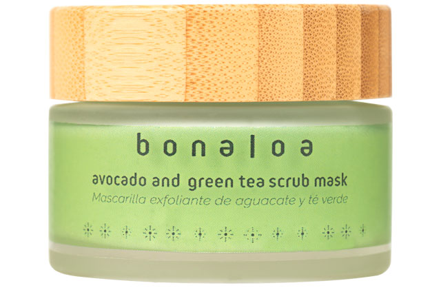 Mascarilla facial exfoliante de té verde, aguacate y aloe vera
